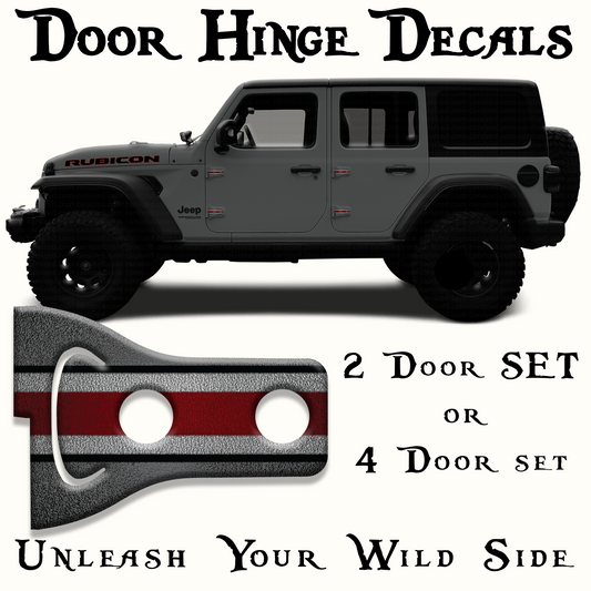 Scarlet and gray print Door hinge decals 49