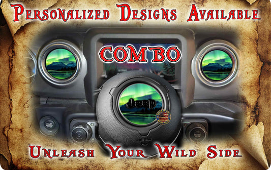 Steering wheel decal Northern lights 120