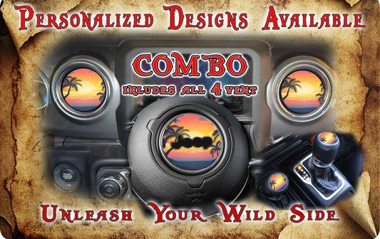 Steering wheel decal Beach 196