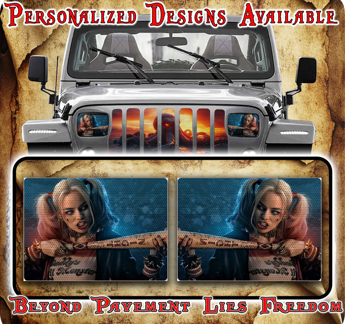 cat Eye decals for YJ or 5x7 headlights