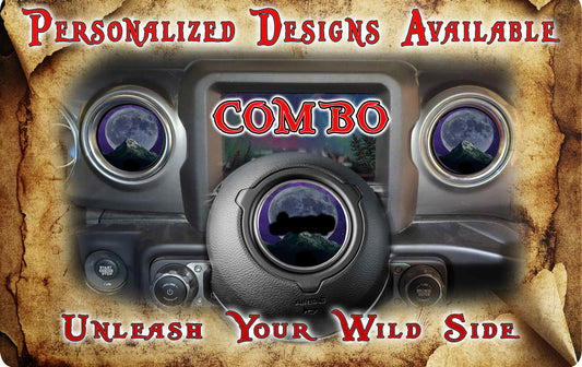 Steering wheel decal Mountain Moon 163