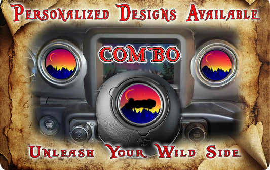 Steering wheel decal Mountain set 224