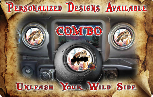 Steering wheel decal Sea turtle 234