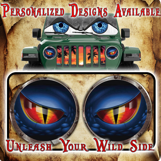 dinosaur headlight decal 131