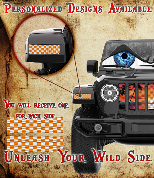 Orange and white Jl and Gladiator Turn signal decal 43