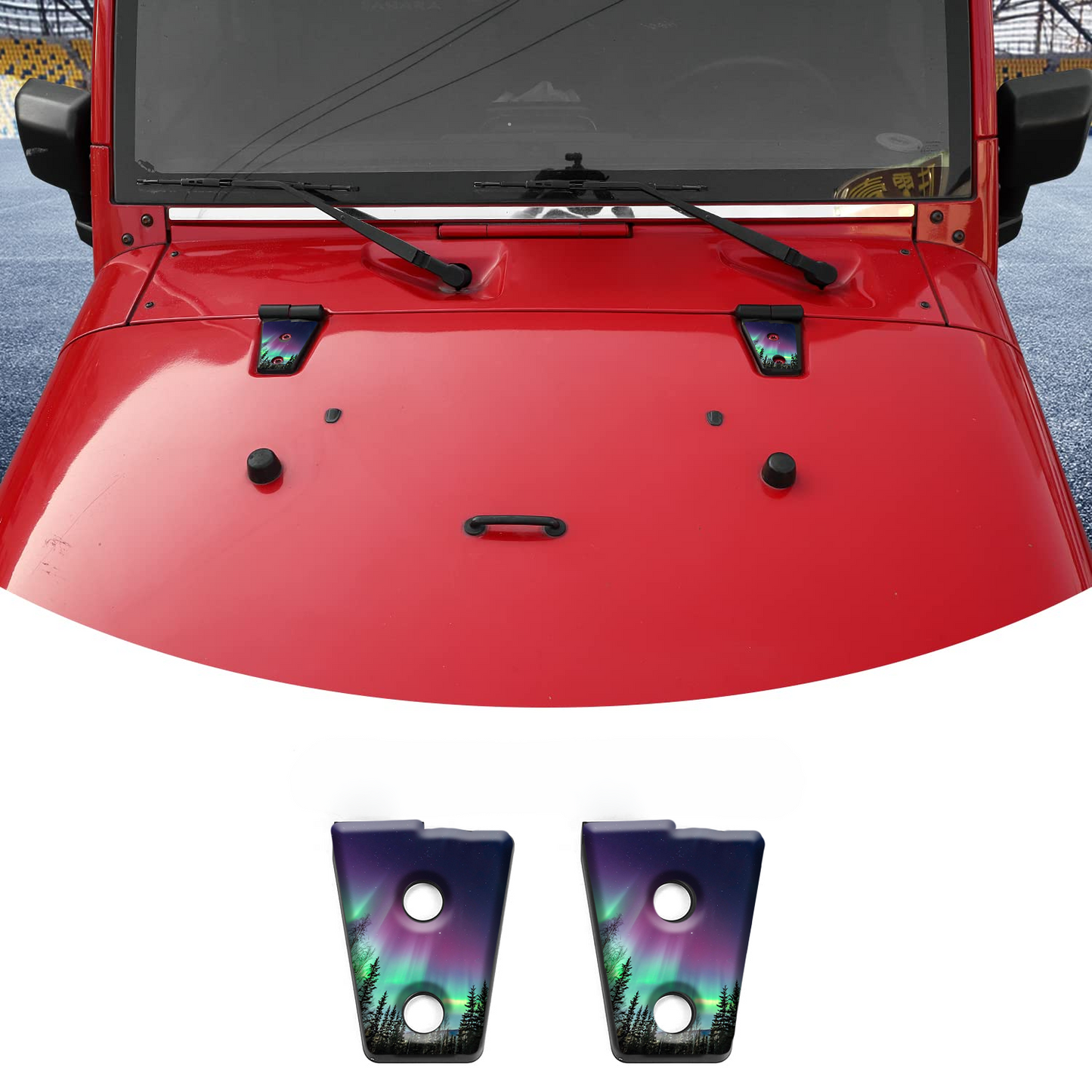 Northern lights hood hinge decals 21