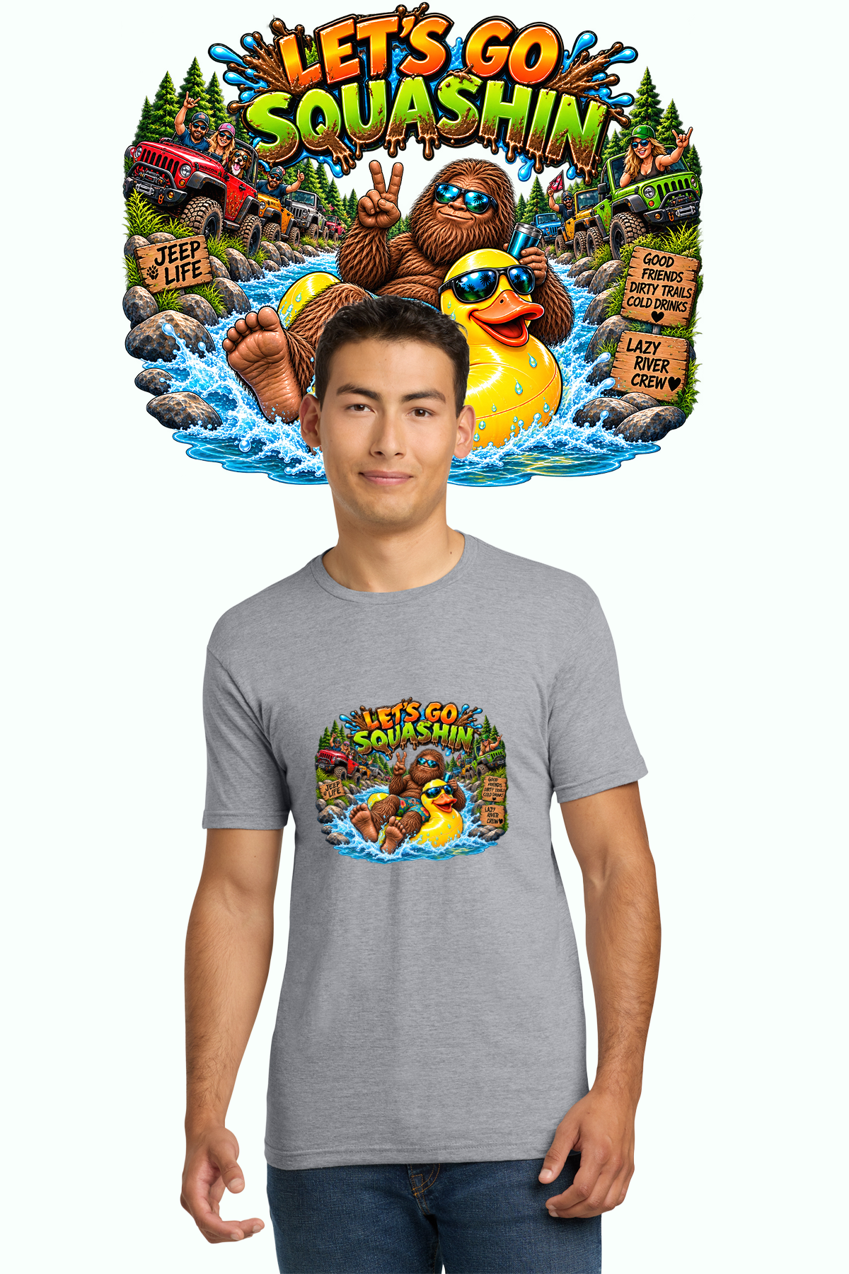 Let's Go Squashin' Bigfoot Lazy River T-Shirt