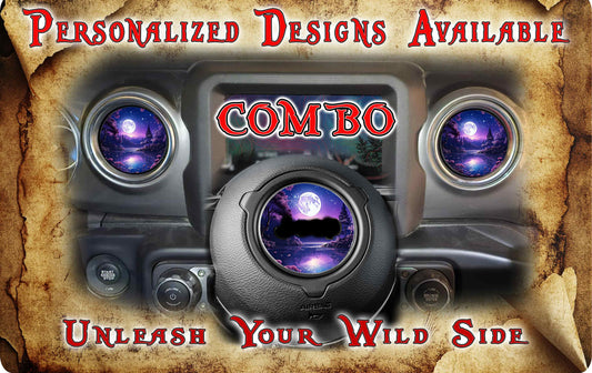 Steering wheel decal Purple Moon 198