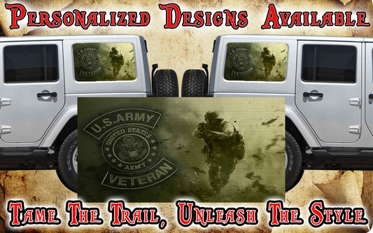 US Army Rear quarter window see through graphic.