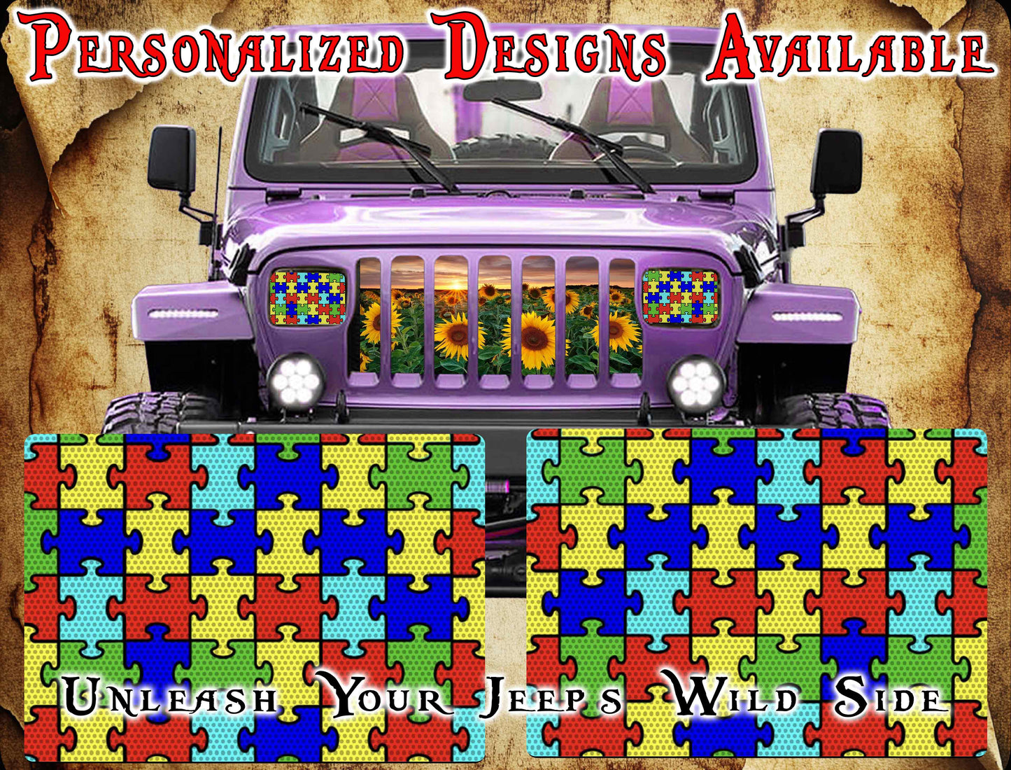 Autism awareness Eye decals for YJ or 5x7 headlights