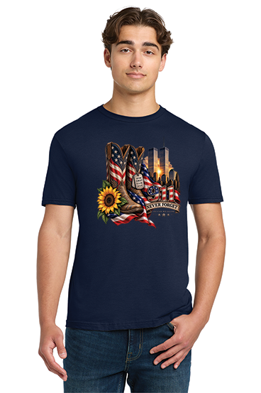 Never Forget 9/11 Boots Memorial T-Shirt
