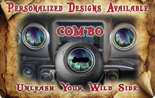 Steering wheel decal Aurora borealis 142