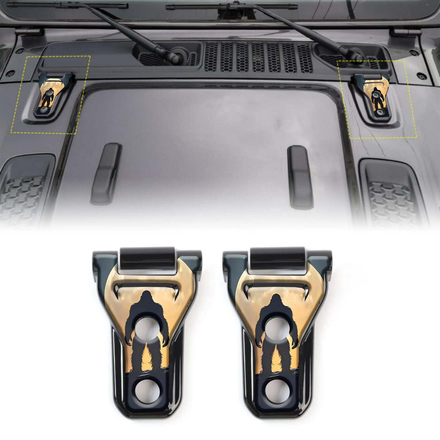 Bigfoot moon hood hinge overlay decals 35