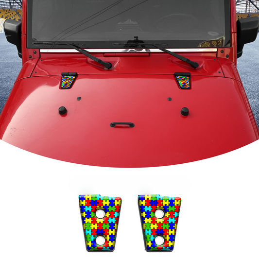 Autism puzzle hood hinge overlay decals 38