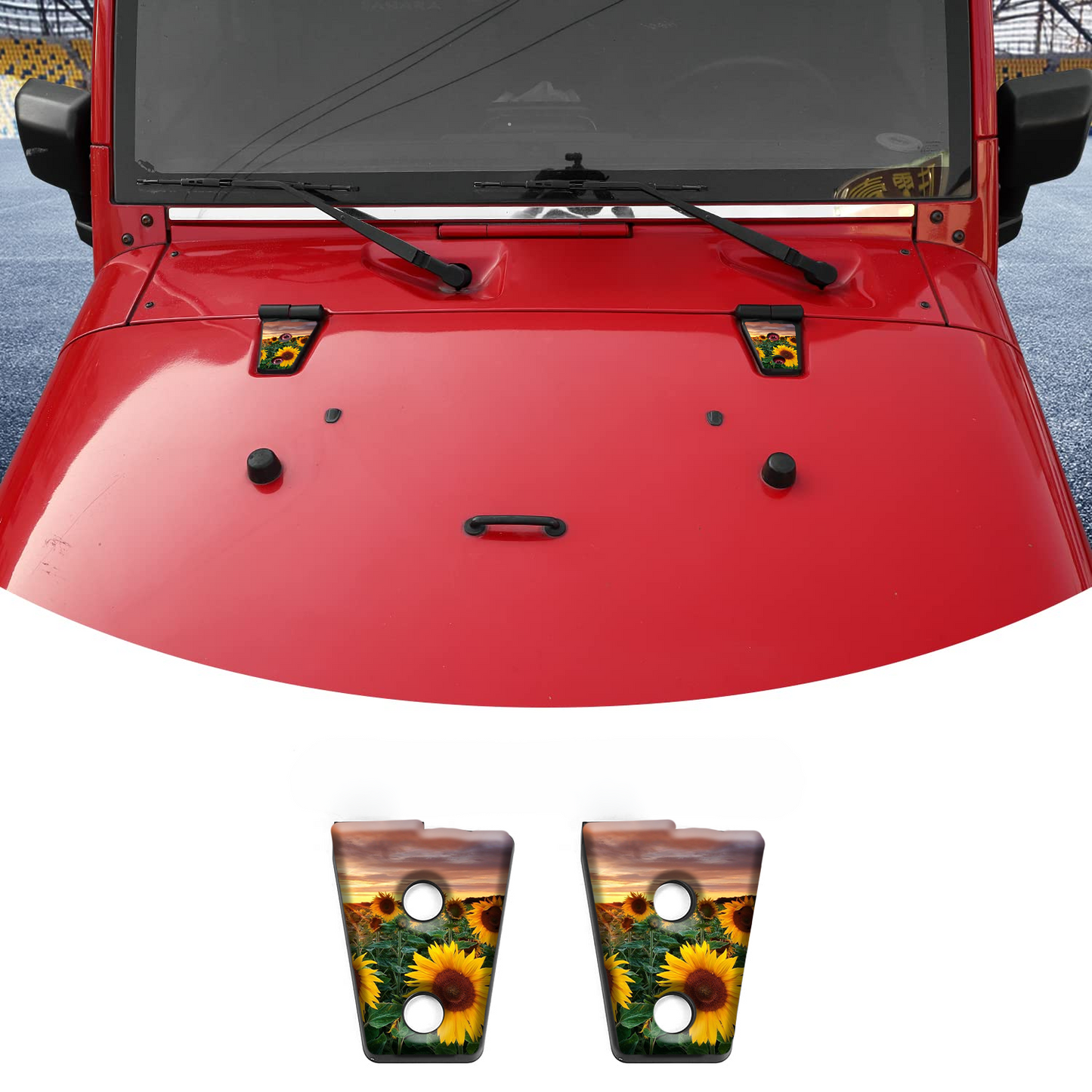 sunflowers hood hinge overlay decals 39