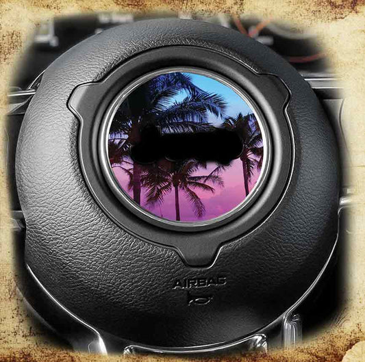 Steering wheel decal Palm trees