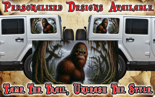 Bigfoot Rear quarter window see through graphic.