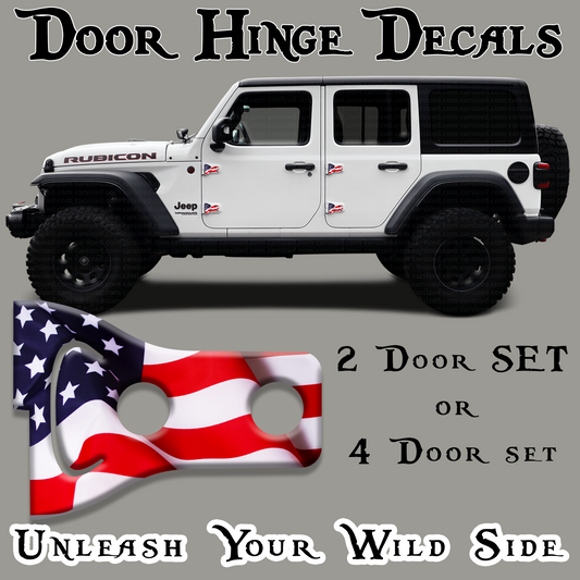 American flag Door hinge decals 3
