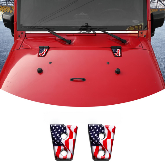 American flag hood hinge overlay decals 3