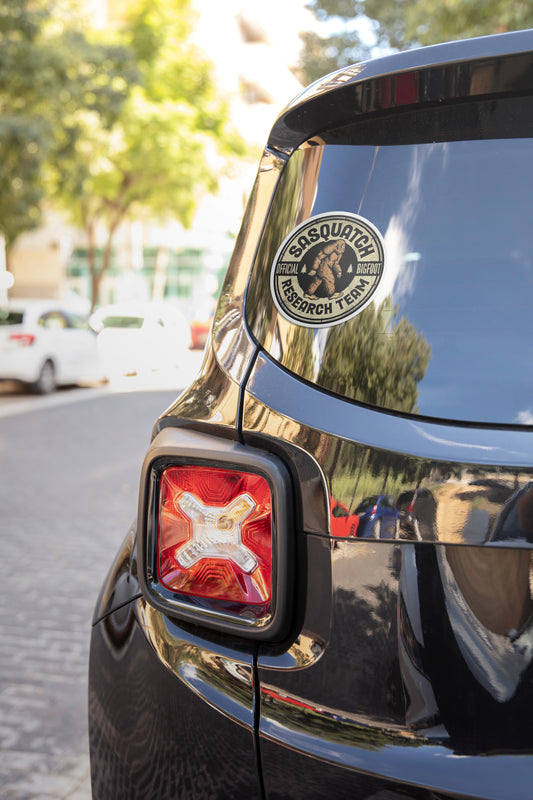 Sasquatch research team window sticker