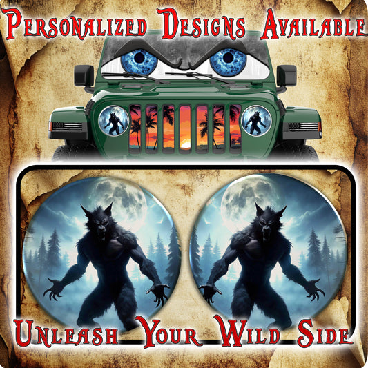 Werewolf eyes headlight decal 46