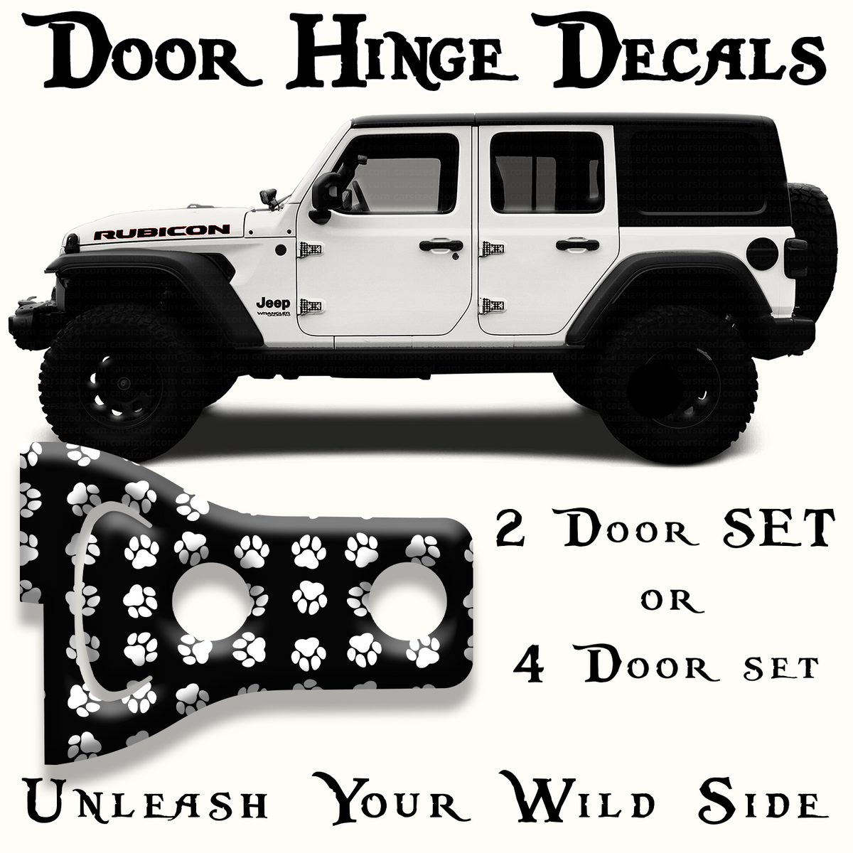Dog prints Door hinge decals 4