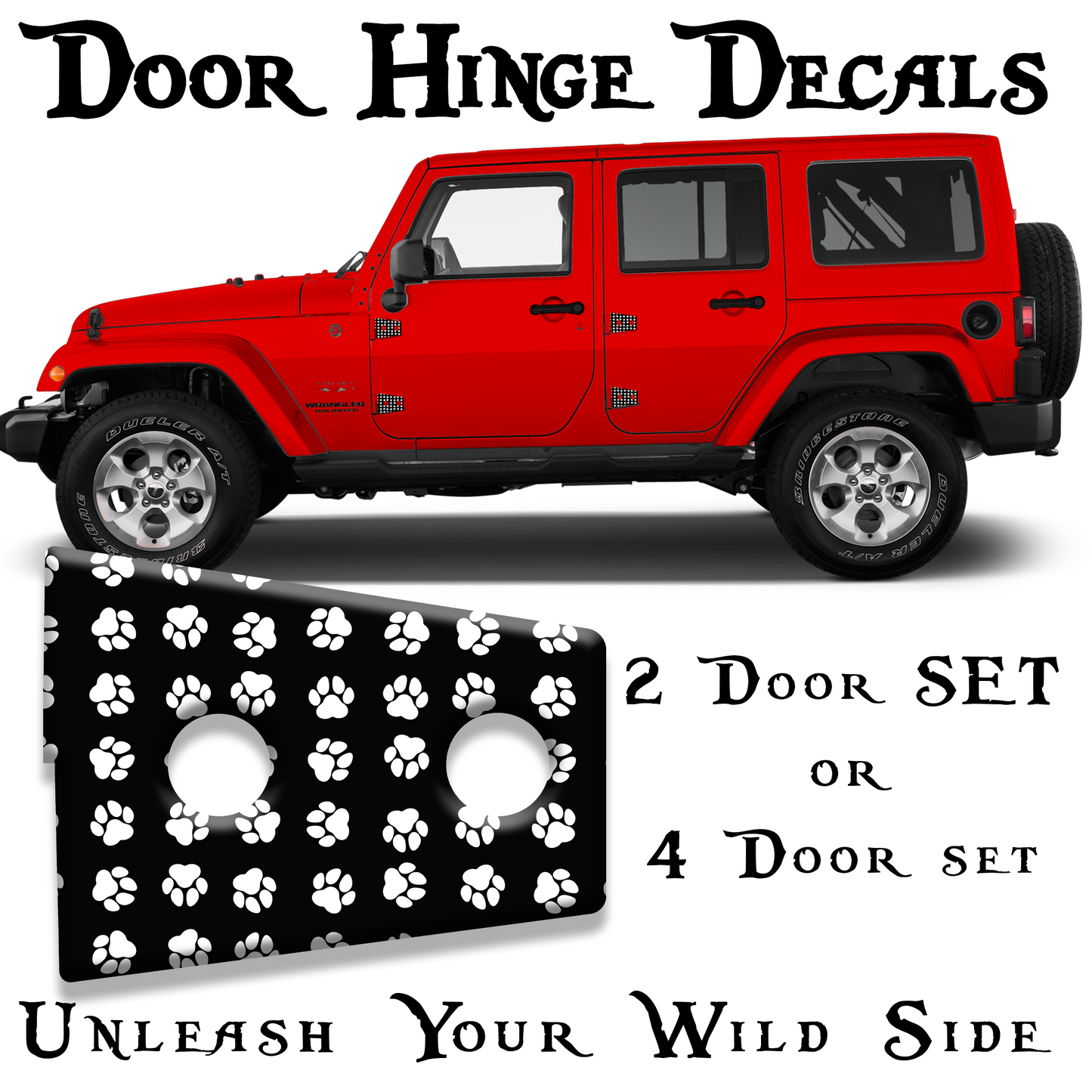 Dog prints Door hinge decals 4