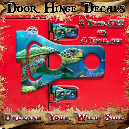 Turtle print Door hinge decals 50