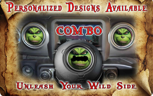 Steering wheel decal Grinch 164