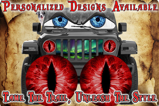 Red cat eyes for the headlight decals 63