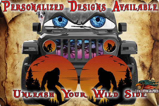 Bigfoot round headlight decals 73