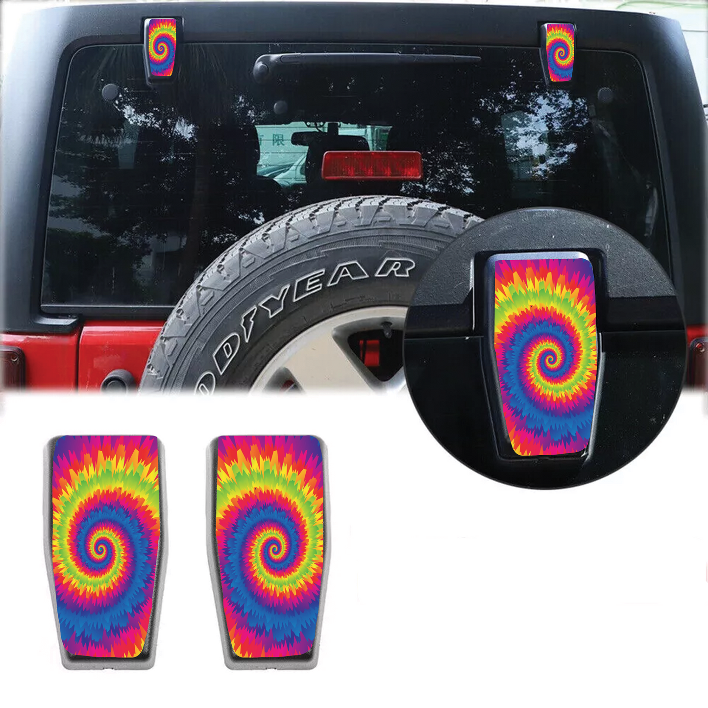 tie dye Rear liftgate hinge overlay decal 81
