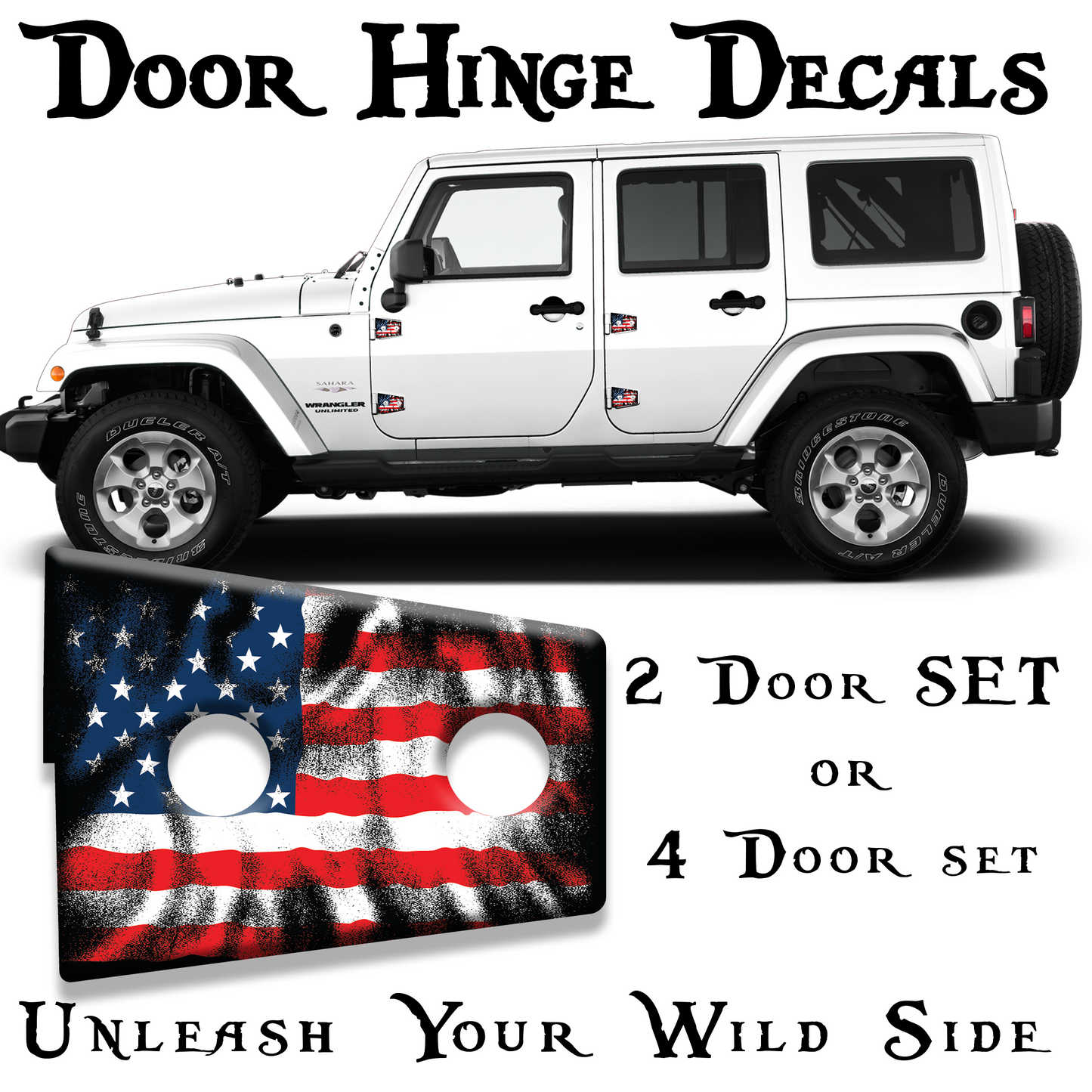 American flag Door hinge decals 82