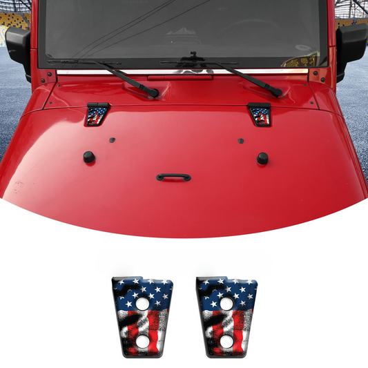 American flag hood hinge overlay decals 82