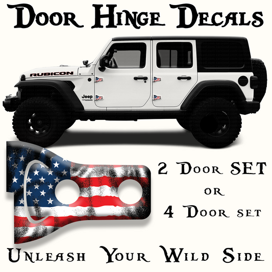 American flag Door hinge decals 82