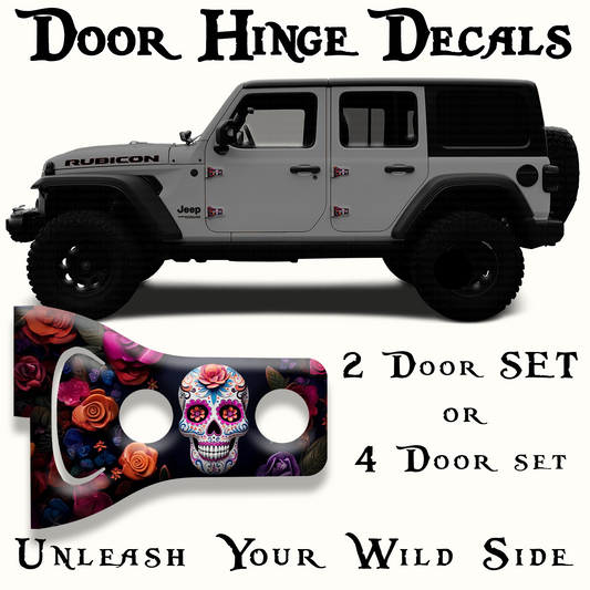 Sugar skull Door hinge decals 83