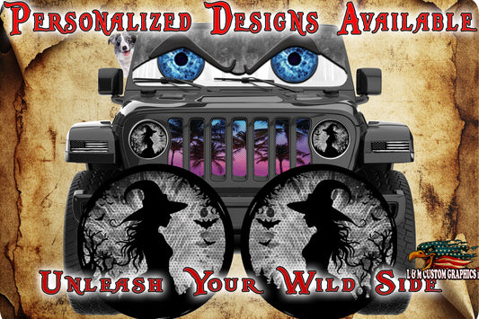 Witch moon for a round beast headlight decal 83