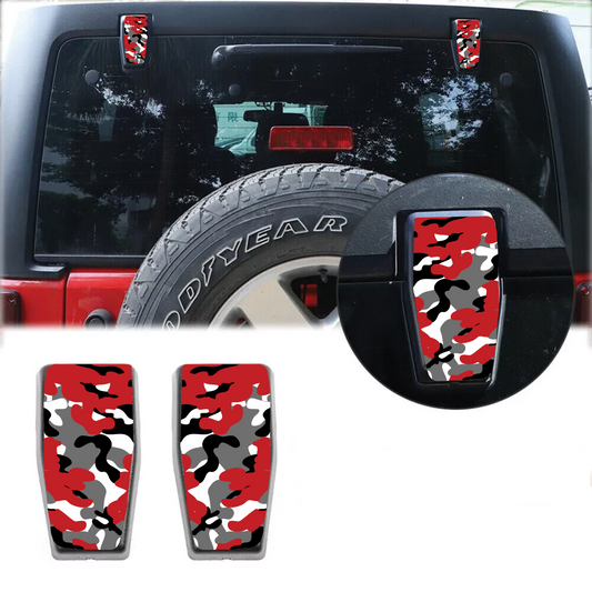 red camo scales Rear liftgate hinge overlay decal 84