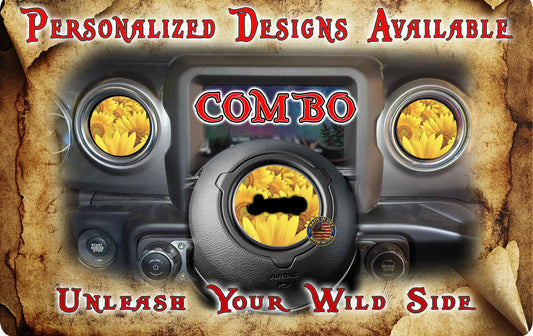 Steering wheel decal Sunflower overload 195