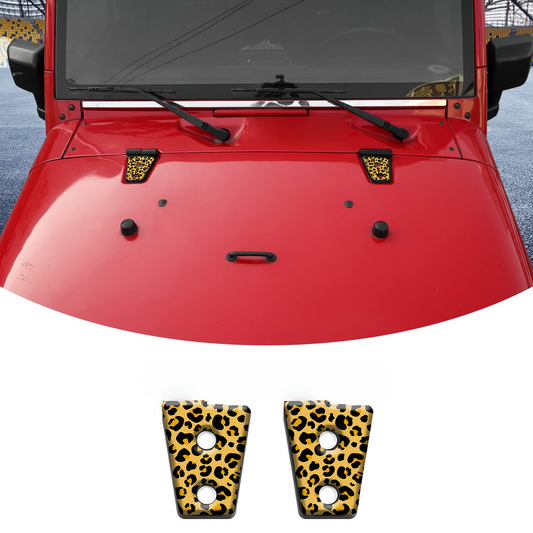 Leopard print hood hinge overlay decals 8