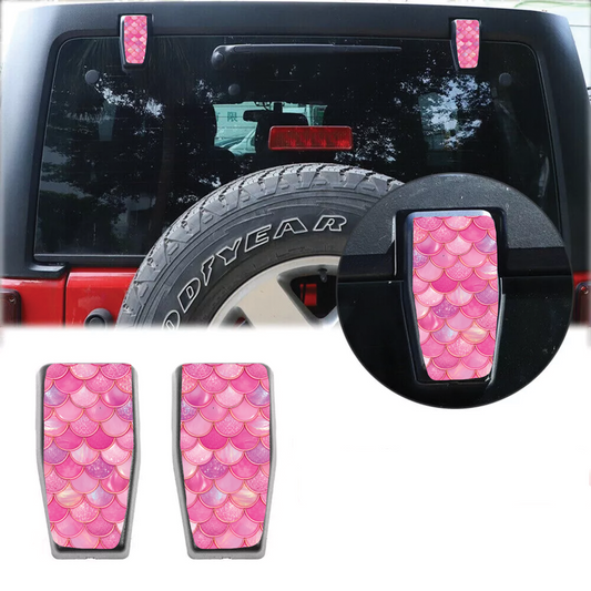 Pink mermaid scales Rear liftgate hinge overlay decal 93