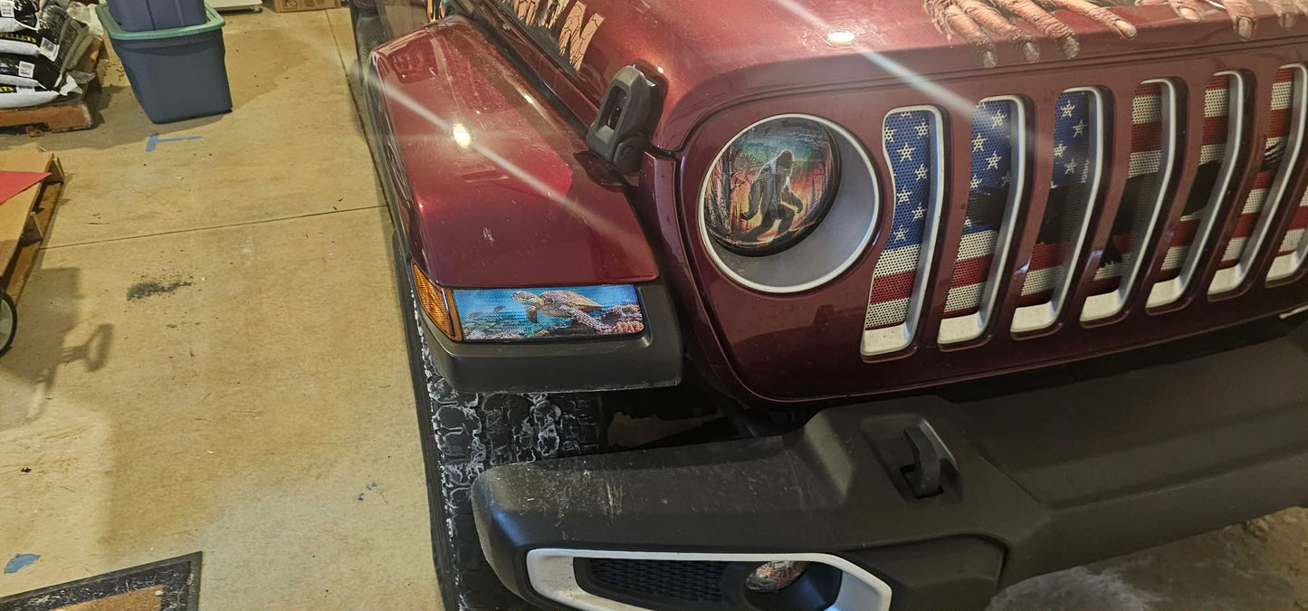 Bigfoot round headlight decals 152