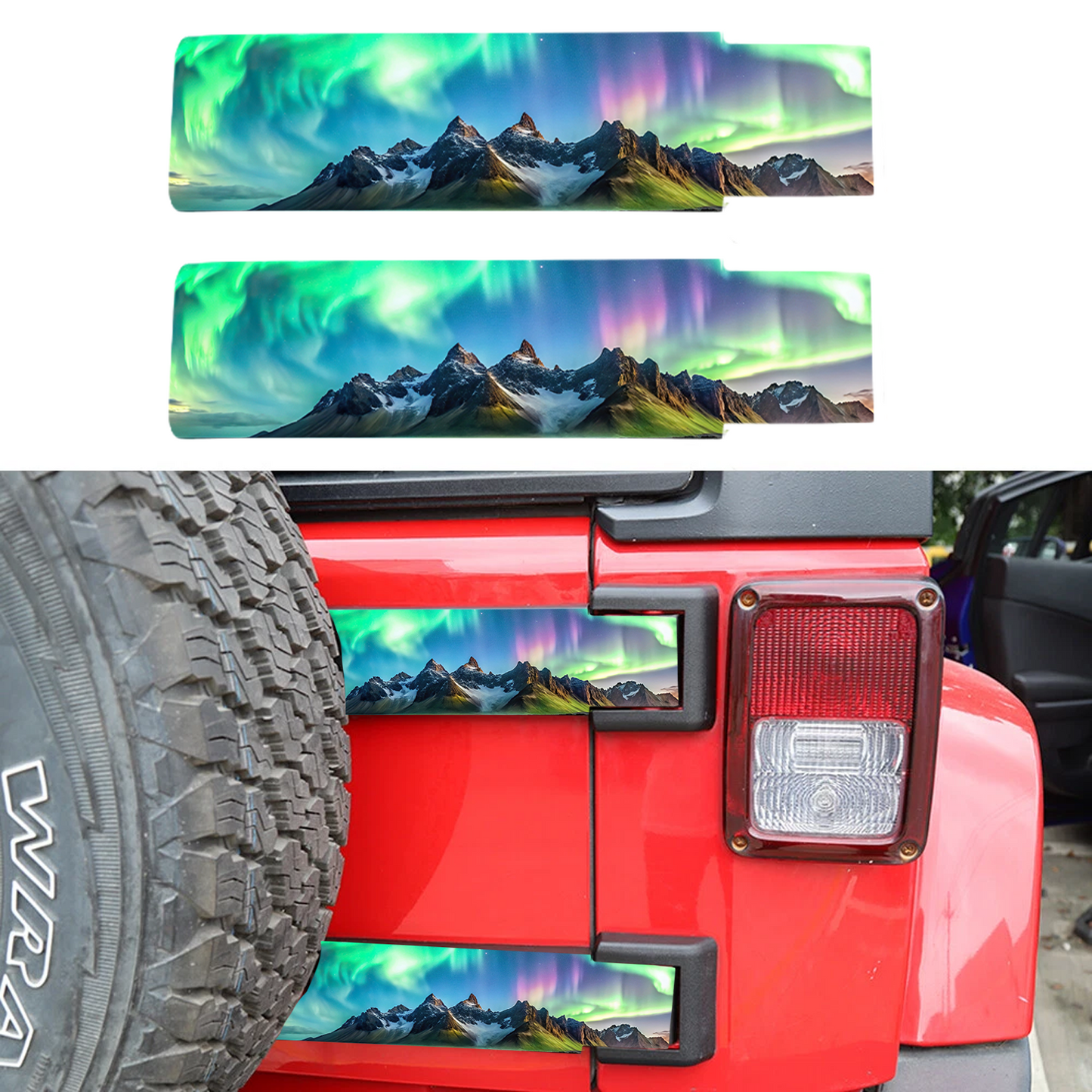 Rear gate hinge decal Mountains 9