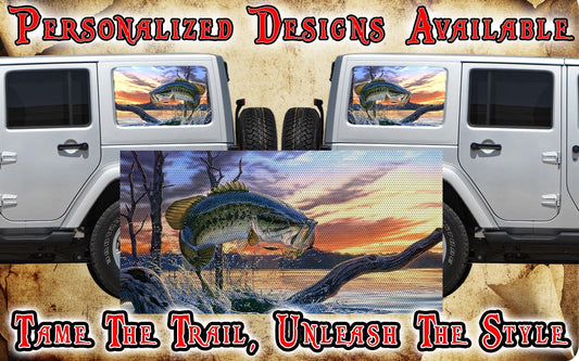 Largemouth bass Rear quarter window see through graphic.