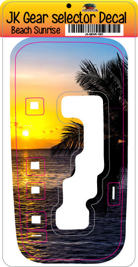 Beach Sunrise JK Shifter decal