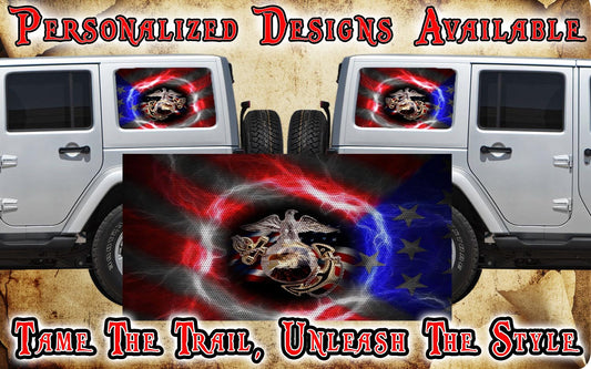 USMC Rear quarter window see through graphic.