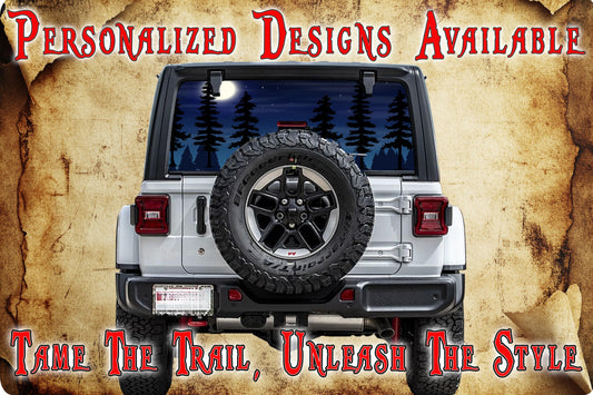 Bigfoot rear window see through graphic.