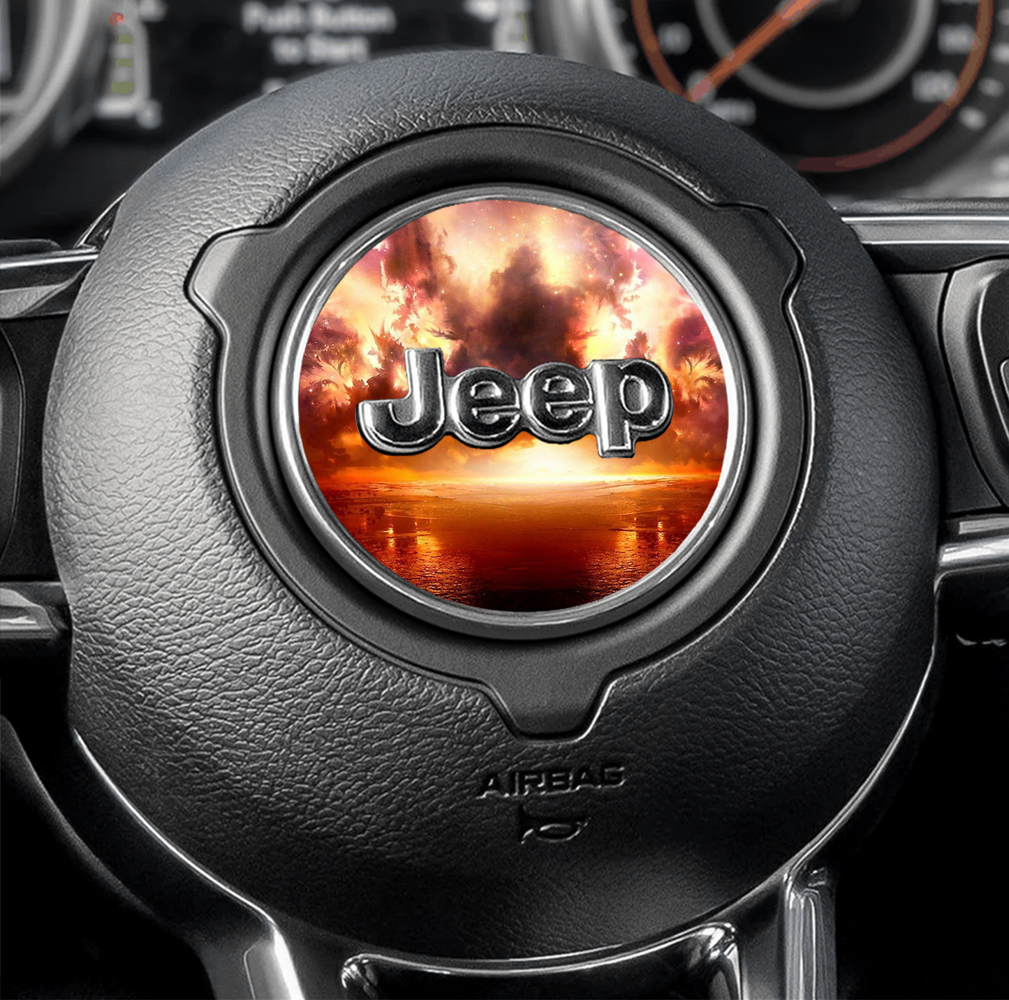 Steering wheel decal boom