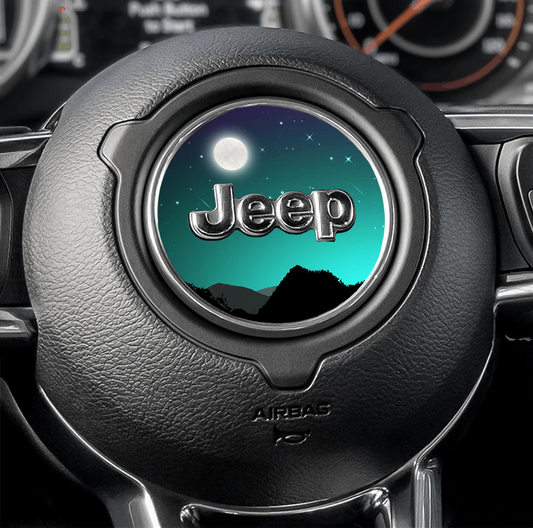 Steering wheel decal Mountain night sky