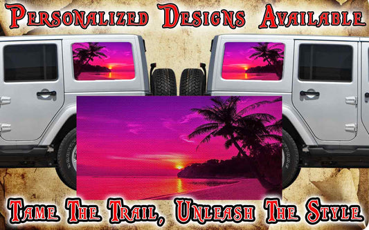 sunset Rear quarter window see through graphic.